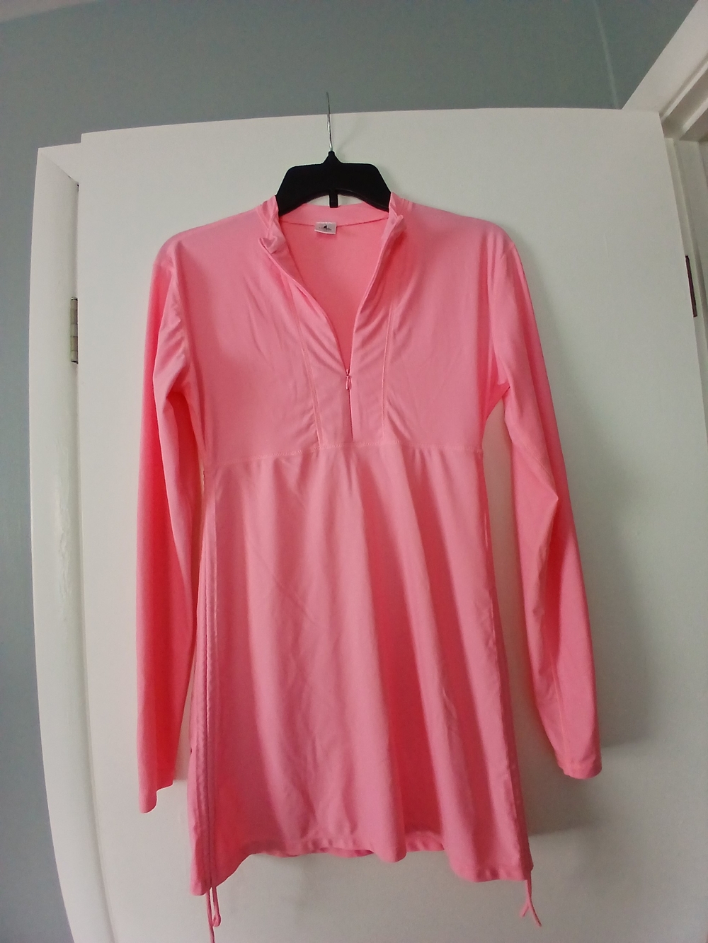 Pink Long-Sleeve One-Piece Swim Tunic